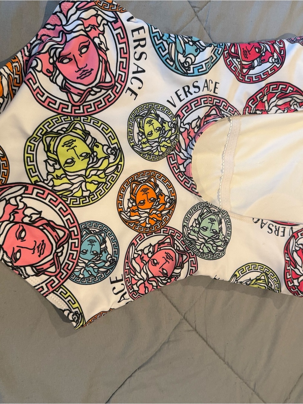 Versace White Multicolor Medusa Print One-Piece Swimsuit - Picture 2 of 5